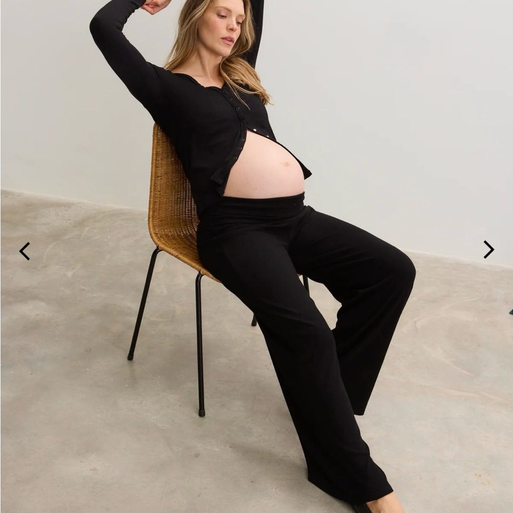 Hatch Softest Rib Nursing Cardigan & Over Under Relaxed Pant